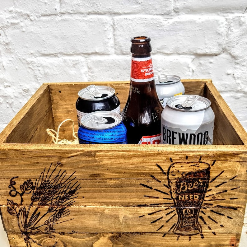 Wooden Beer Crate Etsy