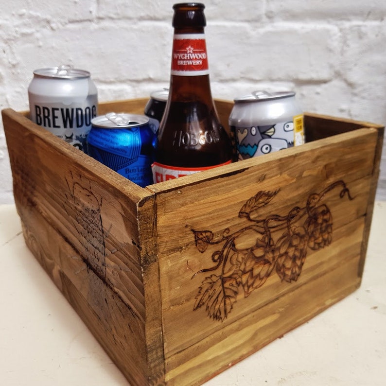 Wooden Beer Crate Etsy