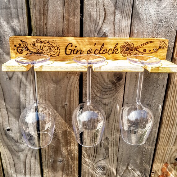 Wooden Gin Glass Rack Etsy UK