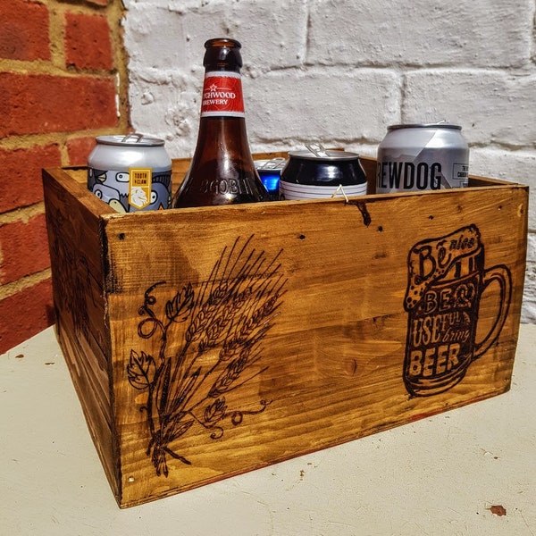 Wooden Beer Crate Etsy UK