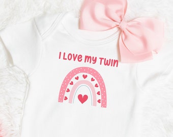 Twin Matching Valentine's Shirts, Shirts, Twin Matching Shirts, Twin Valentine, twin girl, Gift for twins, Matching Twin Shirts, Twin gift