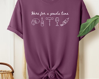 Funny wine and cheese shirt, Cheese lover, wine lover, Funny cheese shirt, Gift for Cheese and wine lover, Comfort Colors 1717® Unisex Tee