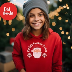 Twin Christmas, Twin Christmas gift, Twin Matching Christmas, Twin Christmas Hoodie, Twin Christmas Shirt, Twin Santa, Santas Favorite Twins