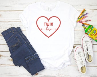 Twin Matching Valentine's Shirts, Twin Matching Shirts, Twin Valentine, Twins, twin girl shirt, Twin boy shirt, Matching Twin Shirts