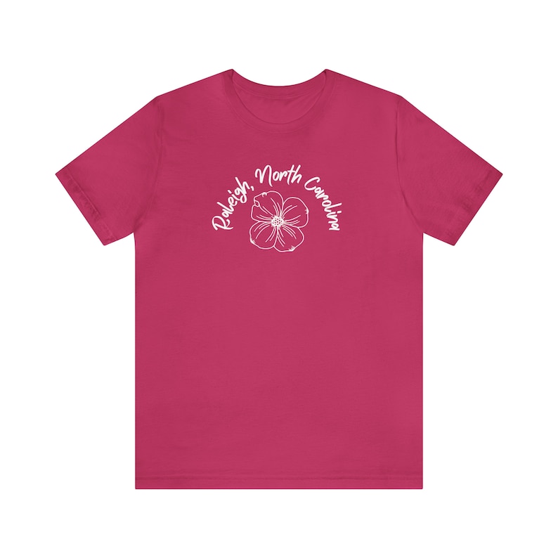 Camiseta de Raleigh, Raleigh Carolina del Norte, Camiseta de Carolina del Norte, Flor de cornejo, Camiseta de flores imagen 4