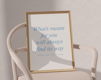 Blue Quote Wall Art Trendy Blue Print Bedroom Decor Blue Affirmation Print Light Blue Wall Print Room Decor Aesthetic Blue Art Print