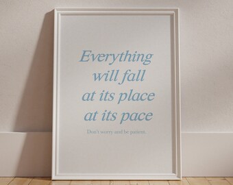 Blue Positive Affirmation Wall Art Trendy Blue Positive Print Blue Bedroom Decor Blue Positive Quote Wall Art Blue Motivational Quote Poster