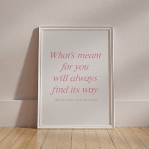 Impresión de cita rosa, póster motivacional rosa, arte de pared de afirmación positiva rosa, póster minimalista estético rosa claro, impresión positiva rosa