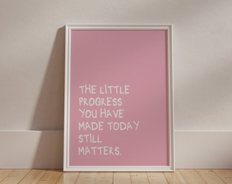 Cute Quote Print Pink Wall Art Girl Room Pink Wall Decor Minimalist Quote Poster Pink Happy Wall Print Light Pink Saying Poster