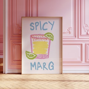 Spicy Marg Kunstdruck Küche Cocktail Poster Wohnzimmer Dekor Margarita Wandbild Spicy Marg Kunstdruck Trendy Küchendeko