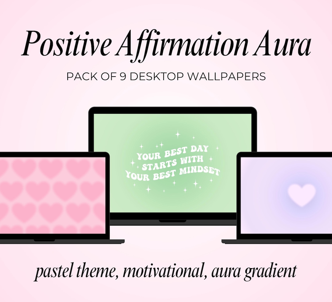Desktop Wallpaper Aura Affirmation Background for Laptop Pastel Theme ...