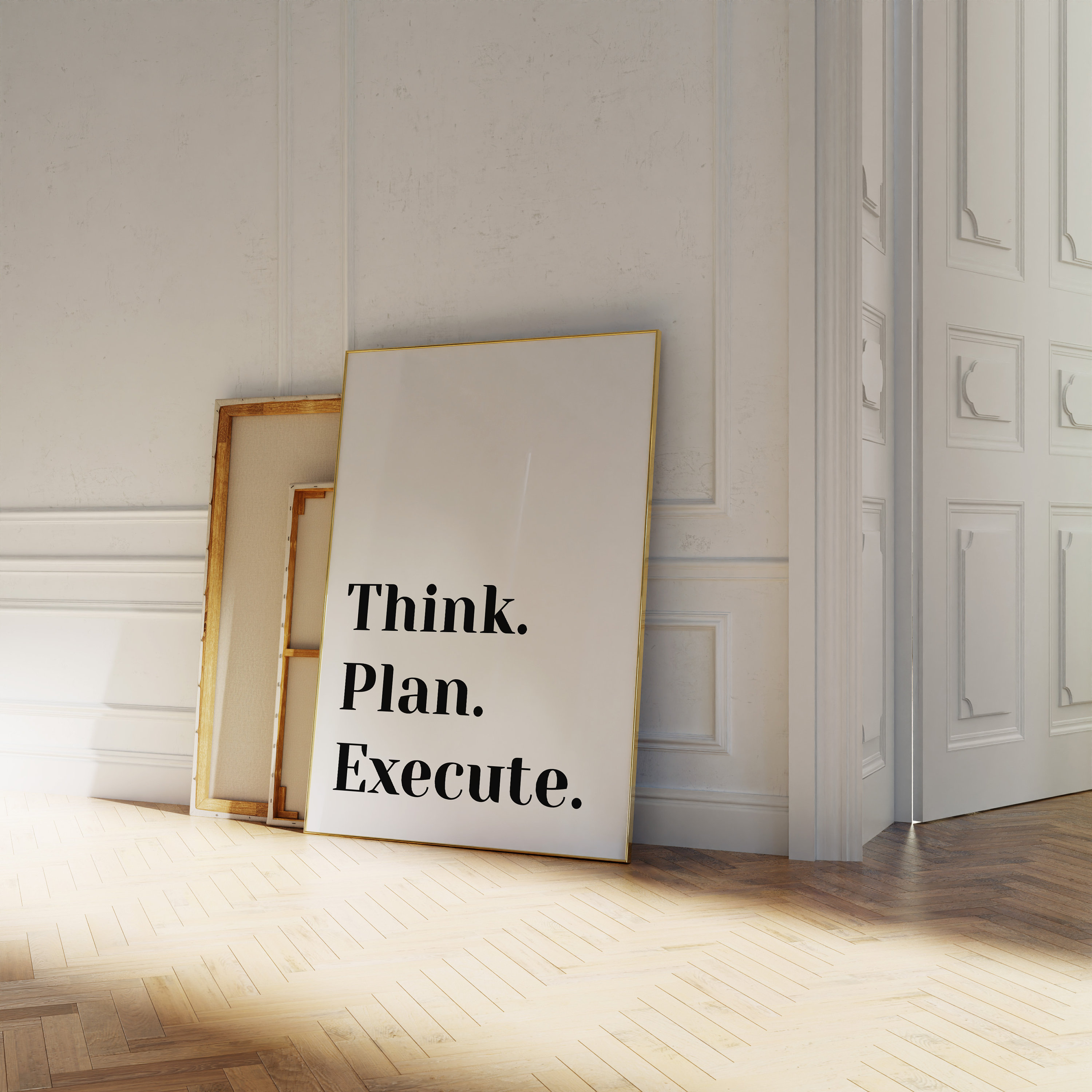 Think Plan Execute Poster Motivational Wall Art Motivational Quote ...