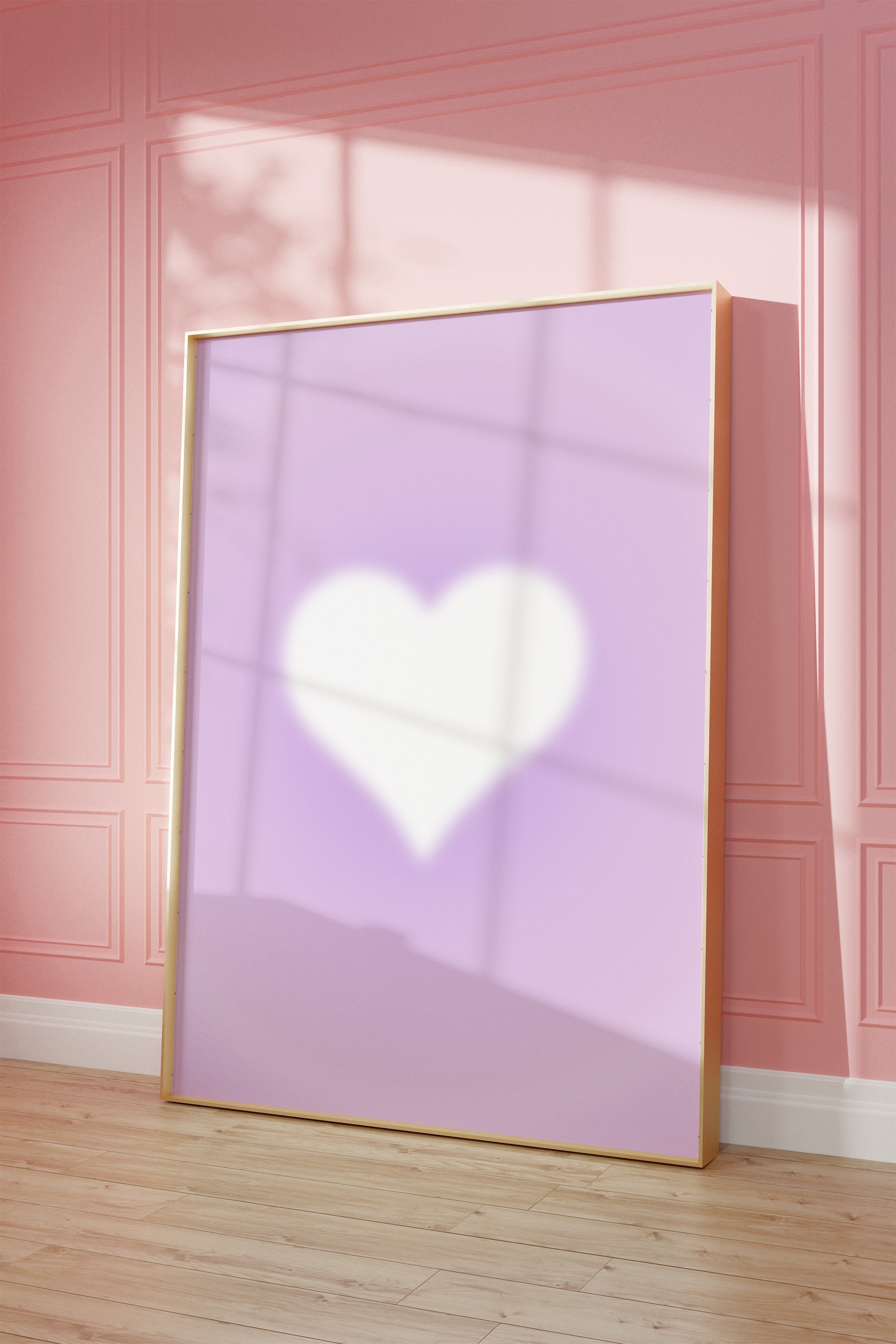 Lila Herz Aura Druck Lila Aura Wand Kunst Lila Herz Poster Lila Herz Druck Spiritueller lila