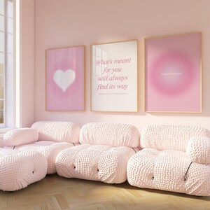 Pastel Pink Aura Poster Set of 3 Prints Positive Affirmation Printable ...