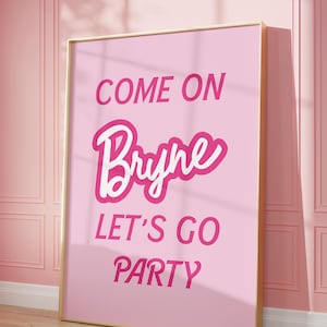 Barb Personalised Name Print Barb Poster Custom Barb Girls Bedroom Decor Pink Barb Birthday Prints Digital Download