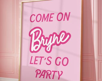 Stampa personalizzata con nome Barb, poster Barb, decorazione per camera da letto per ragazze Barb, stampe di compleanno Barb rosa, download digitale