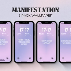 Manifestation Affirmations Phone Lockscreen Purple Positive Affirmation Phone Wallpaper Manifestation Purple Affirmation Phone Background