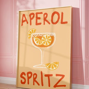 Aperol Spritz Print Kitchen Cocktail Poster Living Room Decor  Aperol Spritz Art Print Trendy Kitchen Decor Cocktail Print Bar Decor Orange