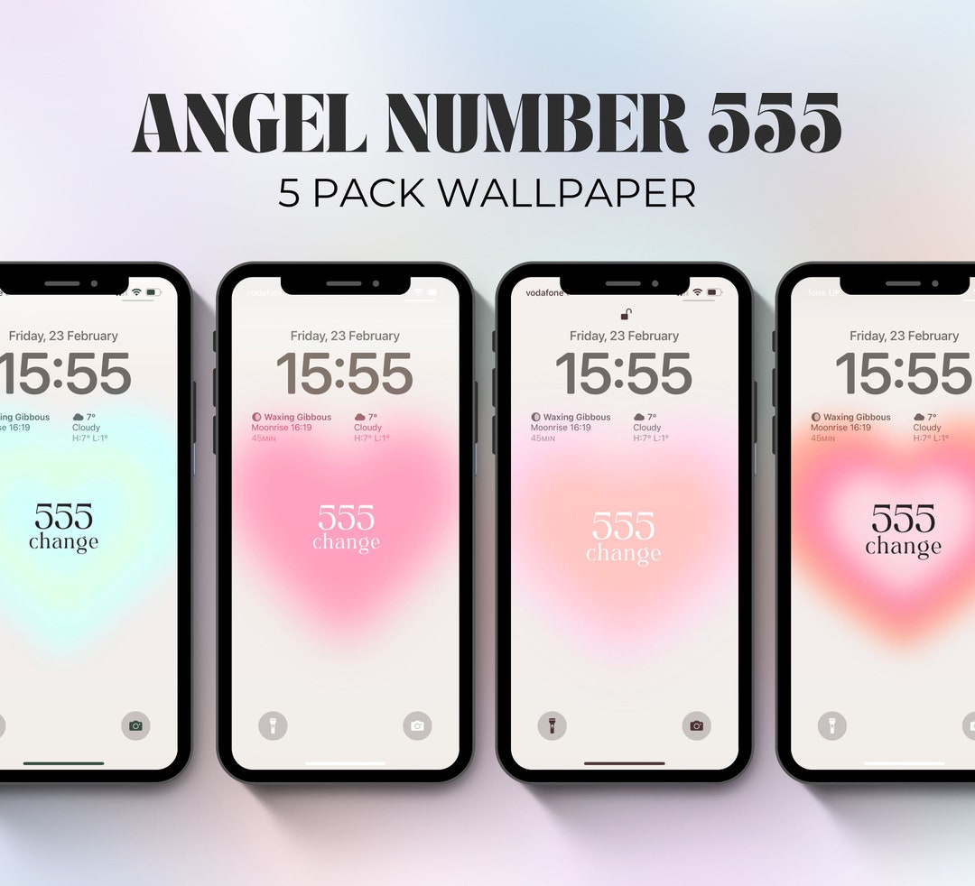 Angel Number 555 Pink Aura Phone Wallpaper (digital Download) - Etsy