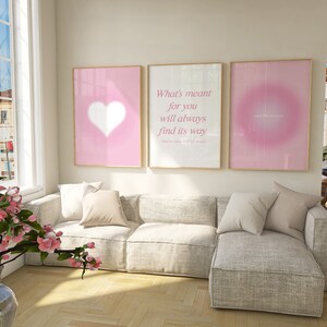 Pastel Pink Aura Poster Set of 3 Prints Positive Affirmation Printable ...
