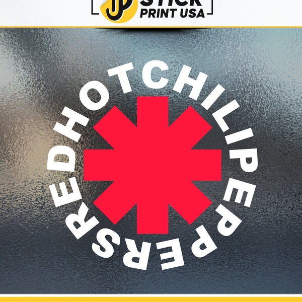 Red Hot Chili Peppers Logo - Vinyl Sticker Decal for Car, Truck, Window, Bumper, Decal for Laptop, Home Decoration