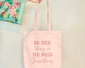 Pink Organic Cotton Canvas Tote Bag – Jewellery Lover Gift