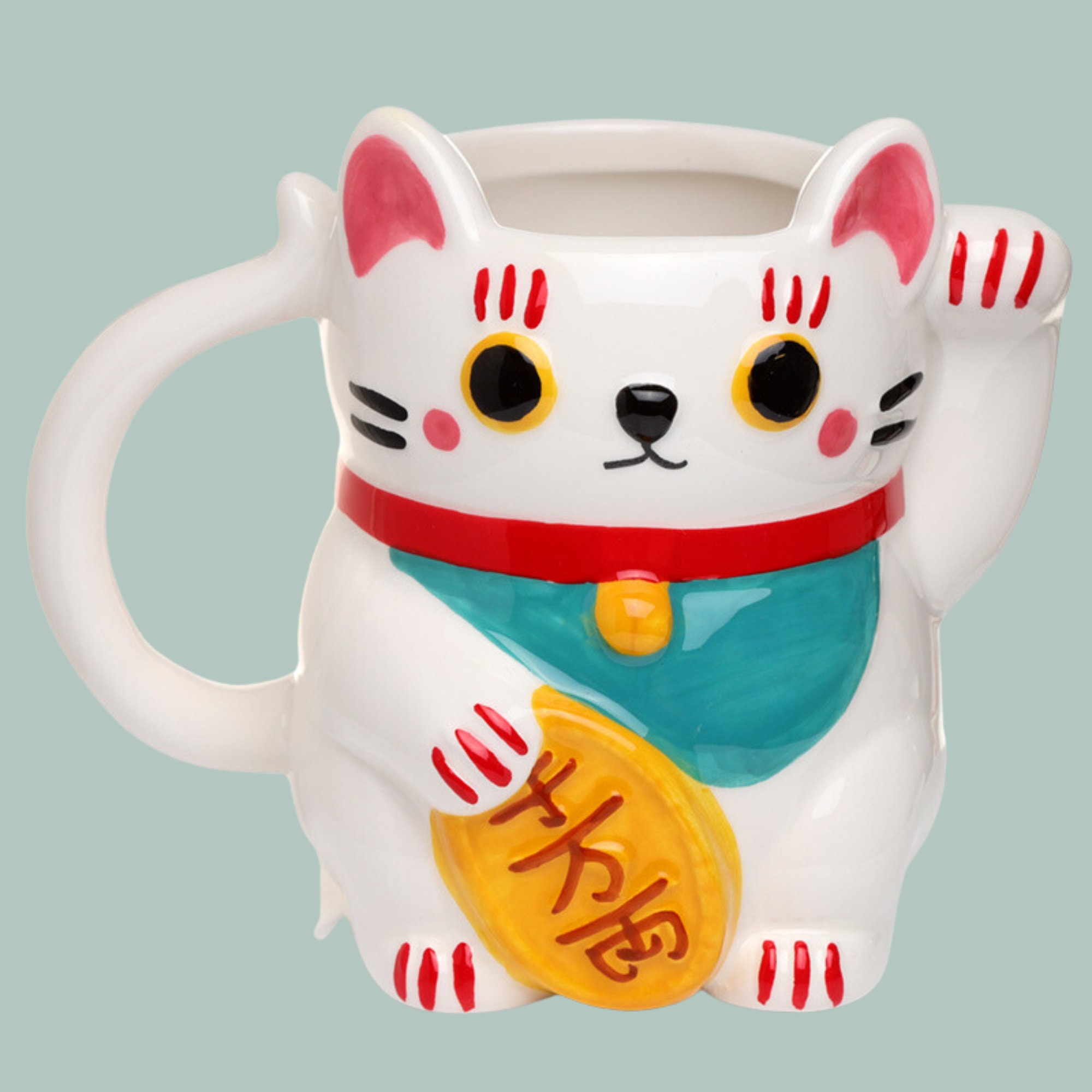 Mug Chat Kawaii Gourmand 600ml-Grand Mug XXL Blanc en Porcelaine-Mug  Japonais à Thé&Café-Avec Couvercle Isotherme- Lucky Cat-Blanc - Cdiscount  Maison