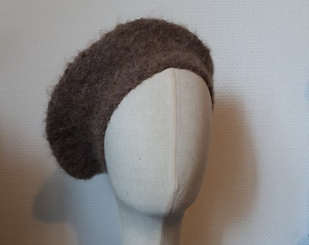 Béret bouclette taupe