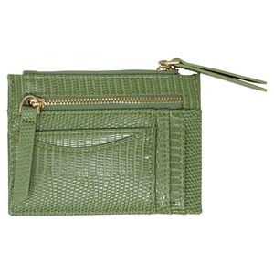 Porta-cartões com estampa de cobra verde