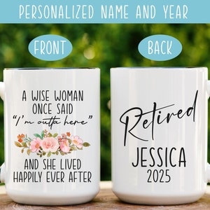 Retirement Gifts for Women Personalized Funny Retirement Gift 2026 Friend Boss Coworker Retirement Party Woman Retirement Mug A Wise Woman