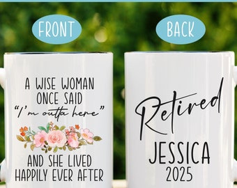 Retirement Gifts for Women Personalized Funny Retirement Gift 2025 Friend Boss Coworker Retirement Party Woman Retirement Mug A Wise Woman