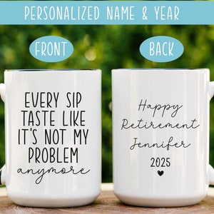 Personalized Retirement Coffee Mug Happy Retirement Cup Custom Retirement Gift For Boss CoWorker Officially Retired Cup For Her