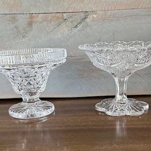 Beautiful Vintage Glass Pedestal Candy Dish