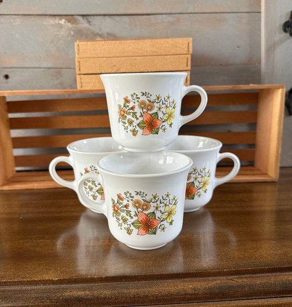 Vintage Corelle Indian Summer Mugs Tea Cups Set of