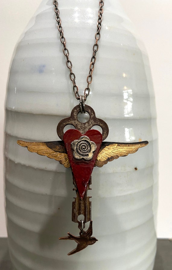 Unique Steampunk Artisan Necklace - image 1