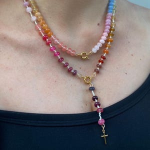 Handmade Rosary Gemstone Necklace, Natural Beaded Jewelry, Customizable Beaded Rosary, Handmade Prayer & Meditation Jewelry, Spiritual Gift