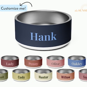 Custom Pet Bowl with Name, Personalized Dog or Cat Bowl, Stainless Steel Food or Water Dish, Gift for Pet Owners, Customizable Colors