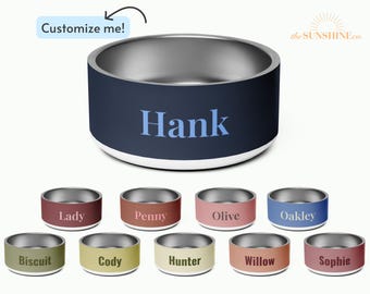 Custom Pet Bowl with Name, Personalized Dog or Cat Bowl, Stainless Steel Food or Water Dish, Gift for Pet Owners, Customizable Colors