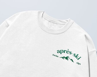 Sudadera bordada Après-ski, Crewneck bordado Apres Ski Club, sudadera de esquí, regalo para esquiador, sudadera de esquí preppy, regalo de esquí