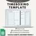 Timeboxing Template Excel Google Sheet Time Boxing to Do Etsy Timeboxing Template Excel Google Sheet Time Boxing to Do Etsy