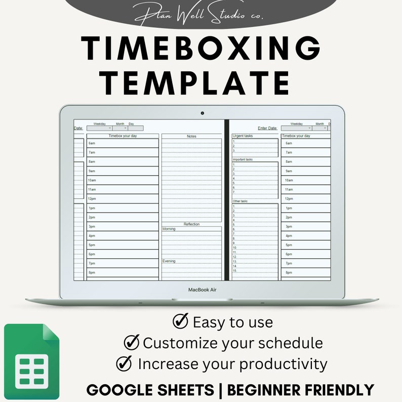 Timeboxing Template Excel Google Sheet Time Boxing & to Do Etsy Timeboxing Template Excel Google Sheet Time Boxing & to Do Etsy