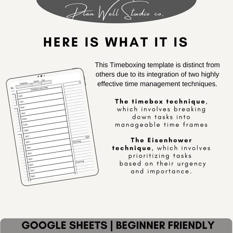 Timeboxing Template Excel Google Sheet Time Boxing to Do Etsy Timeboxing Template Excel Google Sheet Time Boxing to Do Etsy