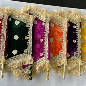 MEHNDI/DHOLKI DECOR - Fancy Velvet Fans for Wedding Party