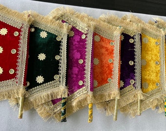 MEHNDI/DHOLKI DECOR - Fancy Velvet Fans for Wedding Party