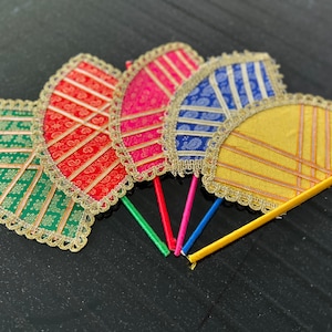 Dholki Decor - Plastic Fans - Party Favor - Mehndi/Sangeet/Wedding/Shaadi/Barat