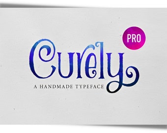Curely Font Bundle - Procreate Swash Font - Wedding Logo Font Wedding Font Digital Font, Calligraphy Font Script Font Cricut Font With Tails