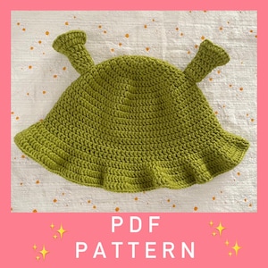 PATROON gehaakt Shrek-buckethoedje, pdf-patroon