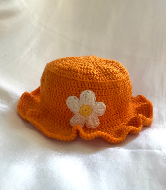 Orange Daisy Bucket Hat