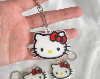 3D Printed Kitty Keychain, Kawaii Style PLA Accessory