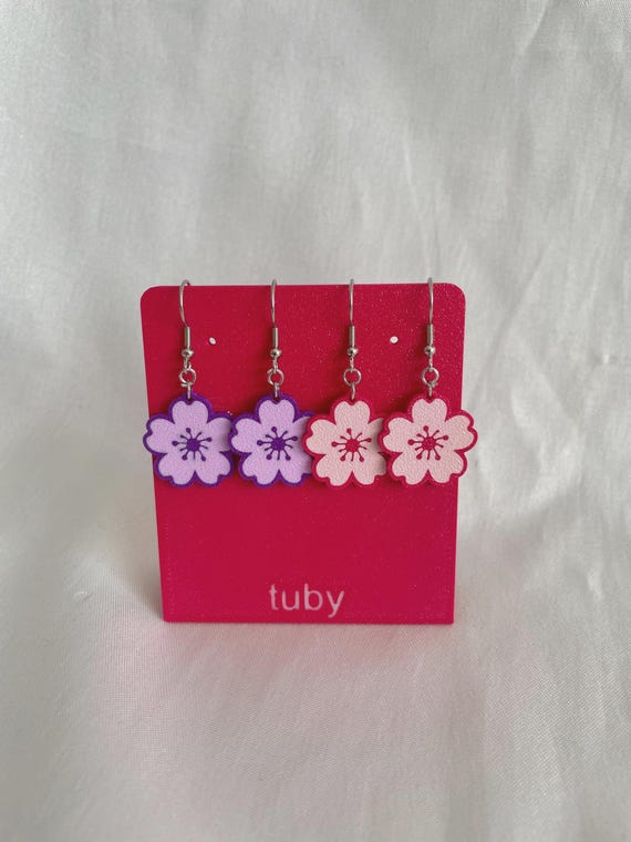 Cherry Blossom Earrings / 3D Printed